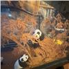 Image 6 : Vintage Chinese Diorama With Panda Figures in Glass Case