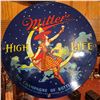 Image 2 : Miller High Life Tin Beer Sign, 12-Inch Round