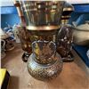 Image 1 : Vintage Ornate Glass Hookah Base with Gold Floral Designs