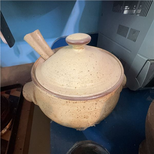 Handmade Ceramic Soup Pot with Lid and Ladle