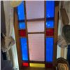 Image 2 : Vintage Stained Glass Window With Blue, Red, and Yellow Panels