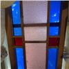 Image 3 : Vintage Stained Glass Window With Blue, Red, and Yellow Panels