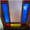 Image 4 : Vintage Stained Glass Window With Blue, Red, and Yellow Panels