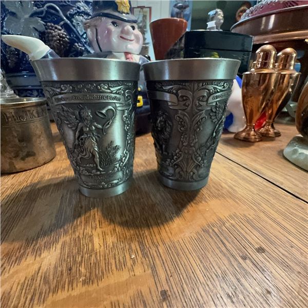 German Zinn-Becher Pewter Friendship Cups