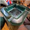 Image 2 : Vintage Green Ceramic Ashtray and Tabletop Lighter Set
