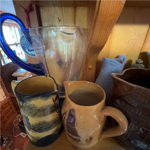 Vintage Ceramic and Glass Pitchers, Mugs, and Steins