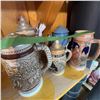 Image 1 : 3 German Beer Steins and 1 Vintage Enamel Coffee Pot