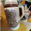 Image 2 : 3 German Beer Steins and 1 Vintage Enamel Coffee Pot