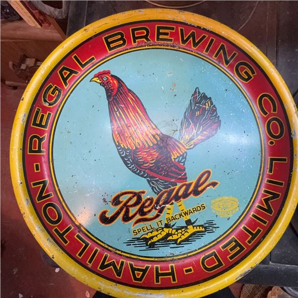 Vintage Regal Brewing Hamilton Metal Beer Tray 13.25 Inch