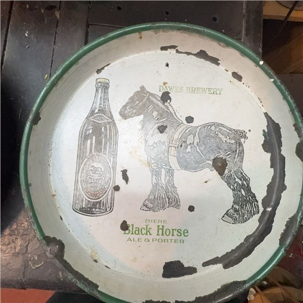 Dawes Brewery Black Horse Ale & Porter Advertising Tray