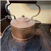 Image 1 : Antique Hammered Copper Kettle With Wooden Handle