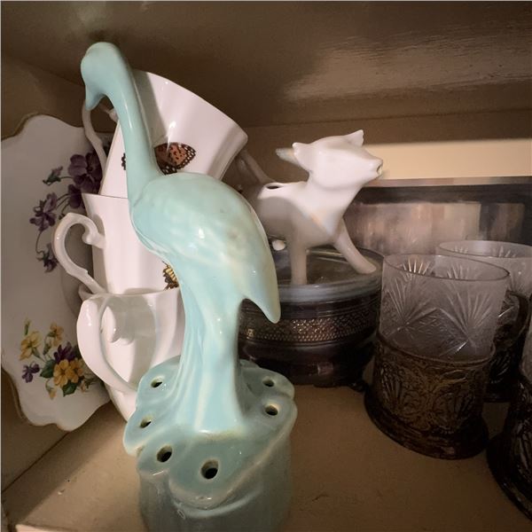 Vintage Glassware, Porcelain, Metalware, And Figurines
