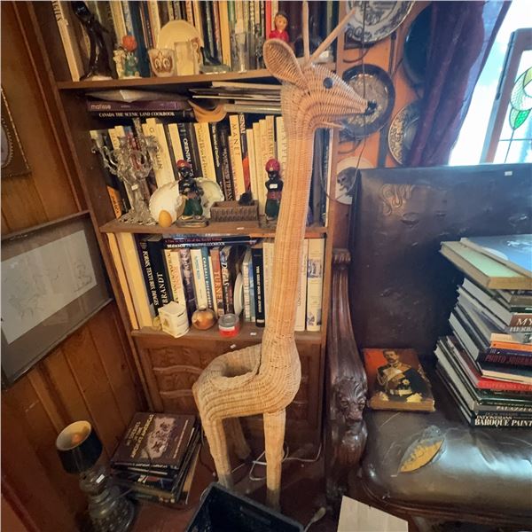 Tall Wicker Giraffe Planter Basket Stand