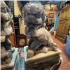 Image 2 : Carved Marble Chinese Foo Dog Statues, 11.5" Tall
