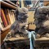 Image 7 : Carved Marble Chinese Foo Dog Statues, 11.5" Tall