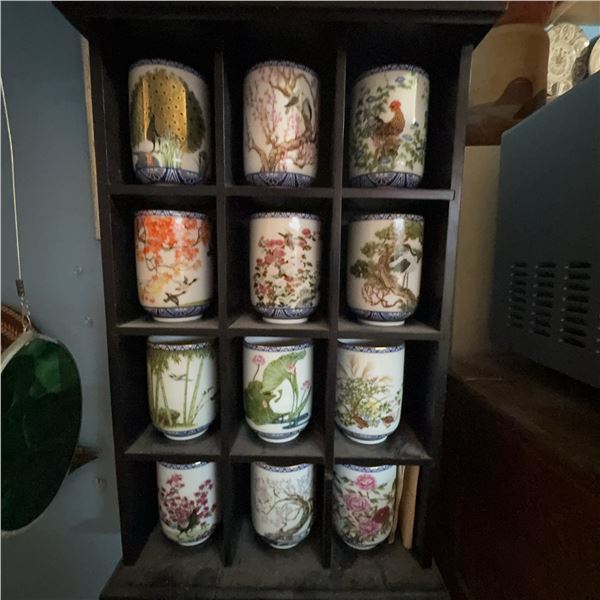 1985 Franklin Porcelain "Flowers and Birds of the Twelve Months" Tumblers