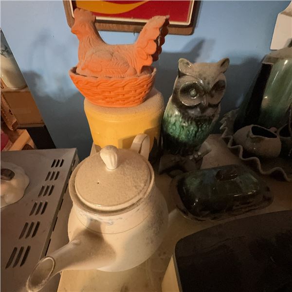 Vintage Pottery Figurines and Kitchenware Lot