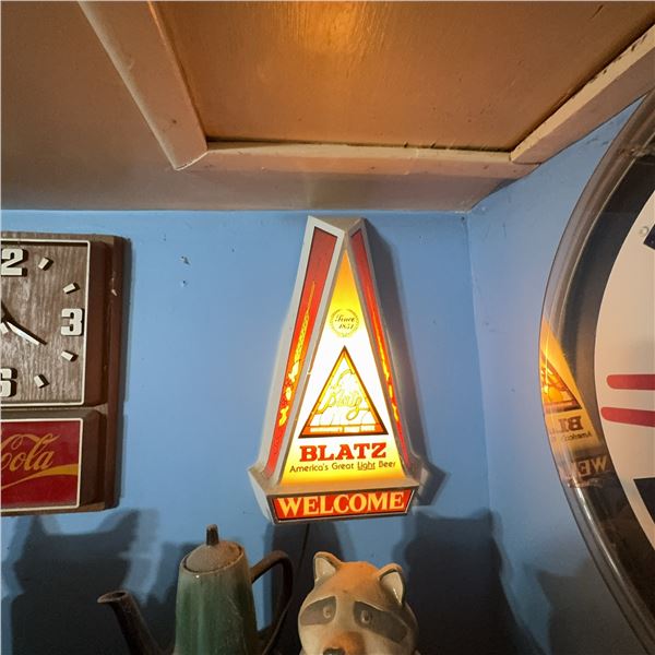 Vintage Blatz Beer Illuminated Wall Sign