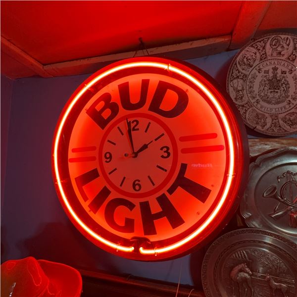 Bud Light Neon Wall Clock, 19-Inch Diameter