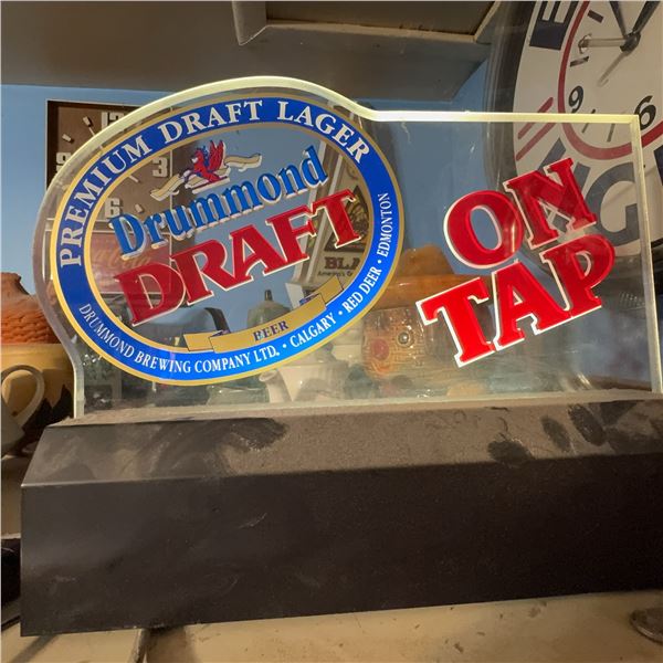Drummond Draft Beer Acrylic Light-Up Bar Sign