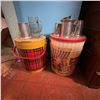Image 1 : 2 Vintage Picnic Baskets with Pewter and Glass Mugs