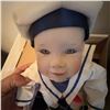 Image 2 : Porcelain Sailor Doll with Blue Eyes and White Outfit
