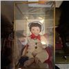 Image 1 : Porcelain Sailor Boy Doll in Glass Display Case 16x9x8 in