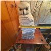 Image 4 : Large Hand-Carved Wood Snowy Owl Sculpture Signed S. Mann