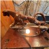 Image 5 : Vintage Panther Ceramic TV Lamp, Brown Glaze, 18" Wide