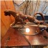 Image 6 : Vintage Panther Ceramic TV Lamp, Brown Glaze, 18" Wide