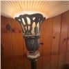 Image 3 : Vintage Art Deco Torchiere Floor Lamp with Frosted Glass Shade