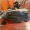 Image 2 : Two Inuit Carvings: Manatee by Sammy Kalvak and Loon, Soapstone