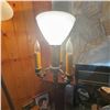 Image 1 : Vintage Torchiere Floor Lamp with Glass Shade and Candle-Style Lights
