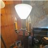Image 2 : Vintage Torchiere Floor Lamp with Glass Shade and Candle-Style Lights