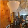 Image 7 : Vintage Torchiere Floor Lamp with Glass Shade and Candle-Style Lights