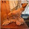 Image 2 : 1967 Hand-Carved Wood Mountain Lion Statue, Signed G.A.B.C.T.C.