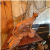 Image 5 : 1967 Hand-Carved Wood Mountain Lion Statue, Signed G.A.B.C.T.C.