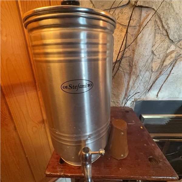 Stefani Stainless Steel Water Dispenser with Metal Cups and Case