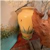 Image 4 : Decorative Glass Sculpture, Painted Ceramic Vase, and Abstract Pottery Plate Lot