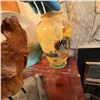 Image 7 : Decorative Glass Sculpture, Painted Ceramic Vase, and Abstract Pottery Plate Lot