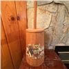 Image 1 : Vintage Hand-Painted Wood Butter Churn with Teddy Bear Motif