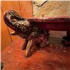 Image 2 : Hand-Carved Wooden Elephant Pedestal Stand, Red and Gold