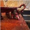 Image 3 : Hand-Carved Wooden Elephant Pedestal Stand, Red and Gold