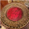 Image 4 : Hand-Carved Wooden Elephant Pedestal Stand, Red and Gold