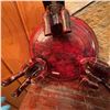 Image 5 : Hand-Carved Wooden Elephant Pedestal Stand, Red and Gold