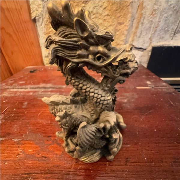Vintage Brass Chinese Dragon Figurine
