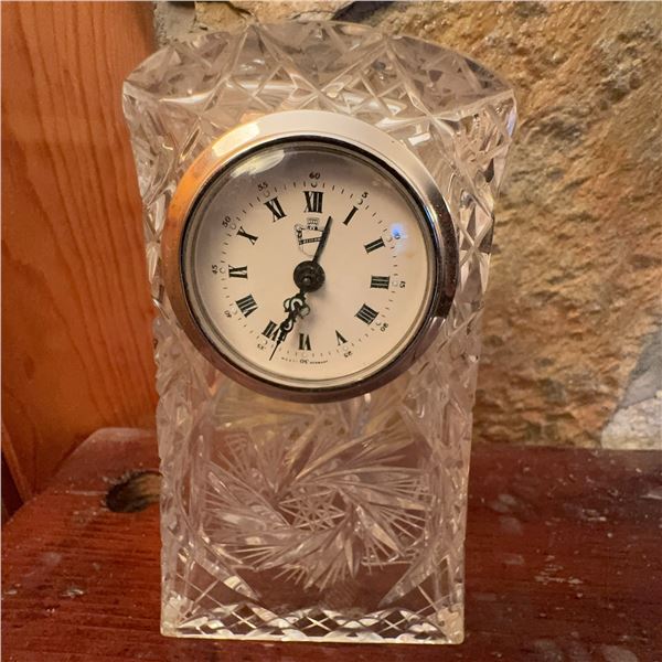 German Crystal Mantel Clock with Roman Numerals