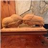 Image 3 : Wood Carving of Two Muskoxen Locking Horns