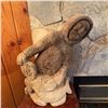 Image 1 : Large Carved Inuit Figure in Soapstone, 18" Tall