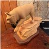 Image 5 : Carved Wood Lynx Sculpture Signed Sig 2009